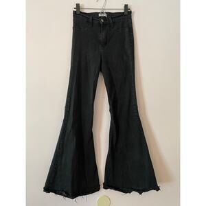 Judy Blue Black Gray Super Flare Boho Jeans High Waist Stretchy Women's 9 / 29